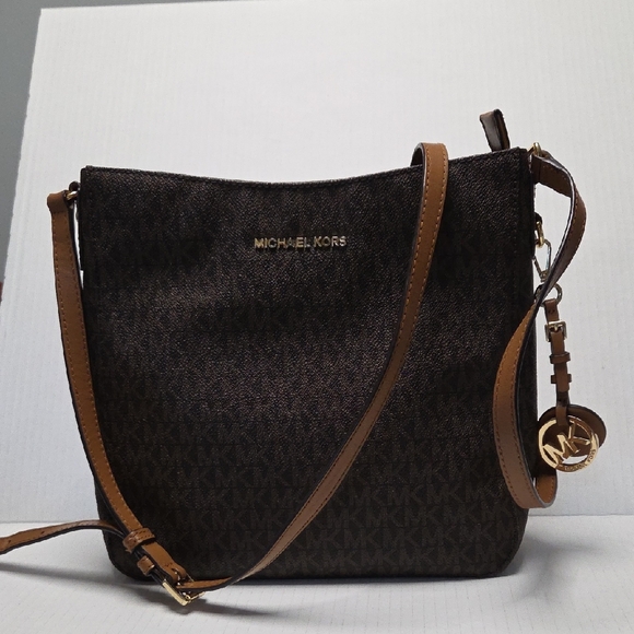 Michael Kors Dark Brown and Tan Crossbody Bag - Picture 1 of 12